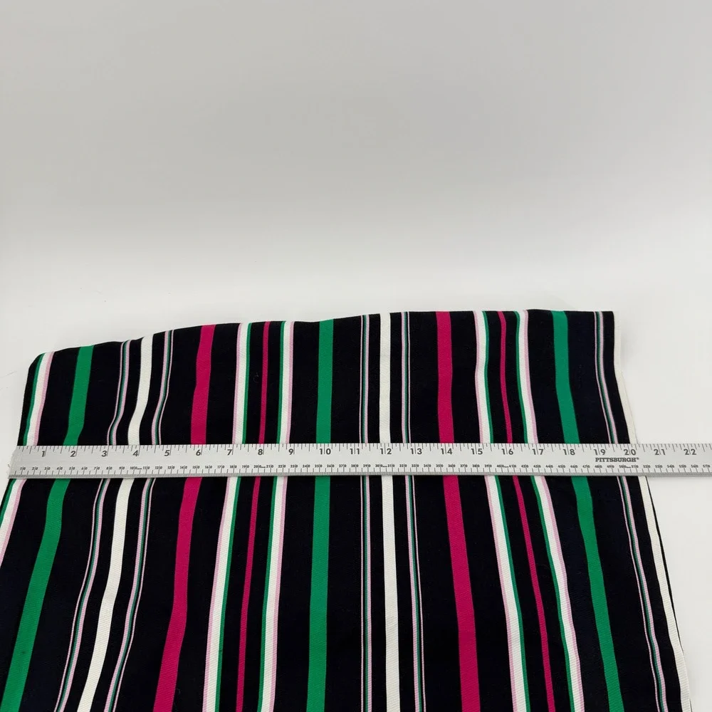 Talbots Petite Multi-Color Striped Cotton Blend Pencil Skirt Navy Pink Green 10P